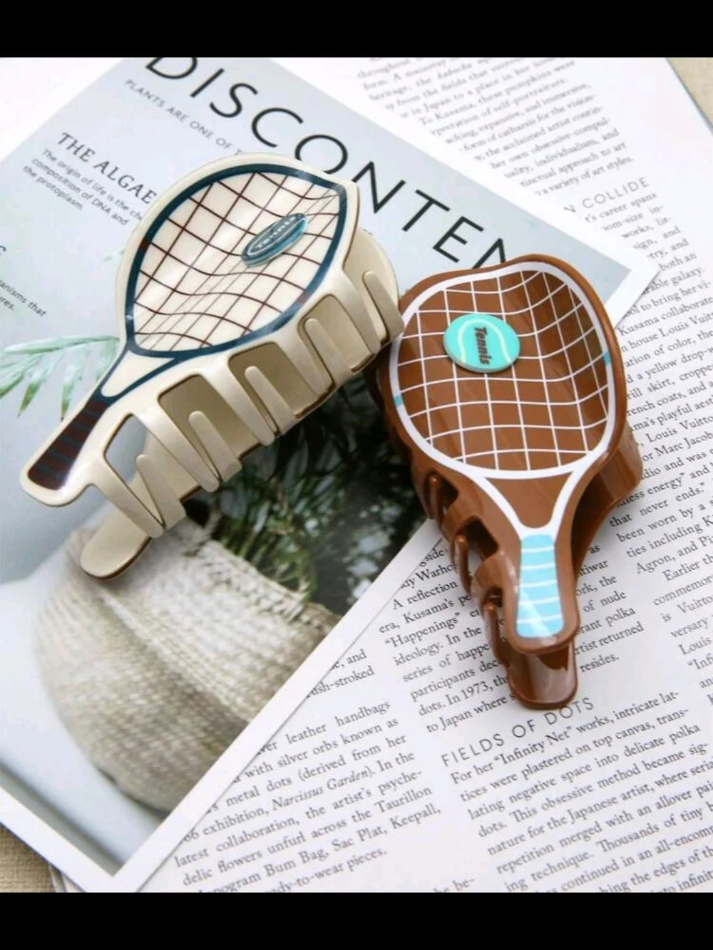 Tennis Racket Shaped Hair Claw Clips - Pickleball